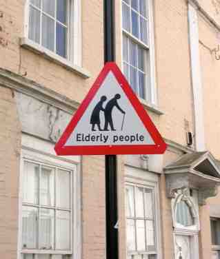 Elderly People Crossing: Safety Sign